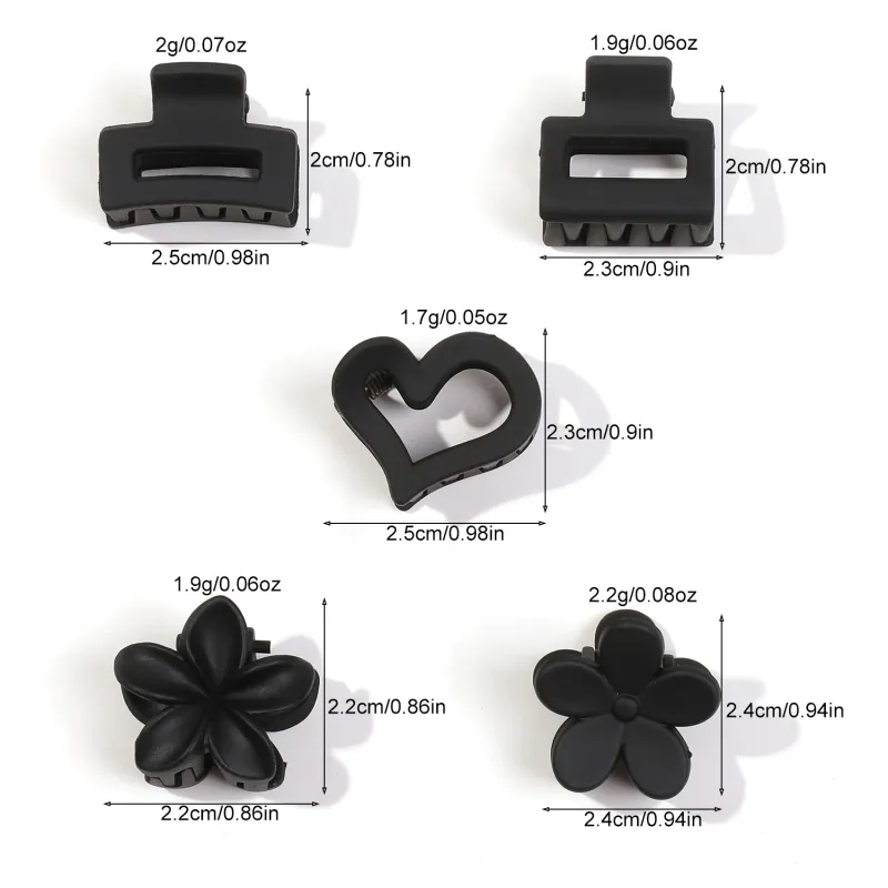 Mini Flower Hair Claw Clips Set 5