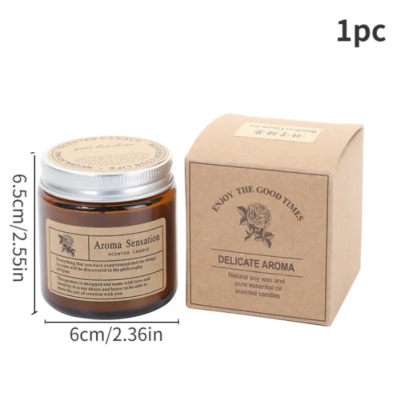 Brown Glass Aromatherapy Candle 2