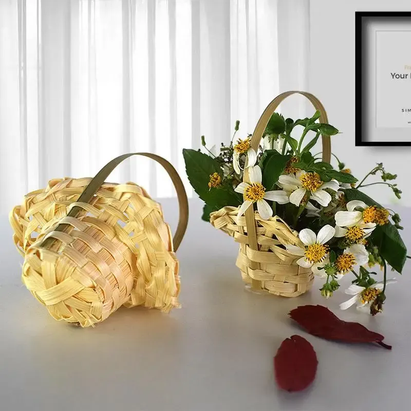 Mini Woven Flower Basket Decor 5