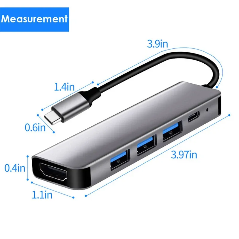 5-in-1 USB-C Hub with 85W PD Charging 6