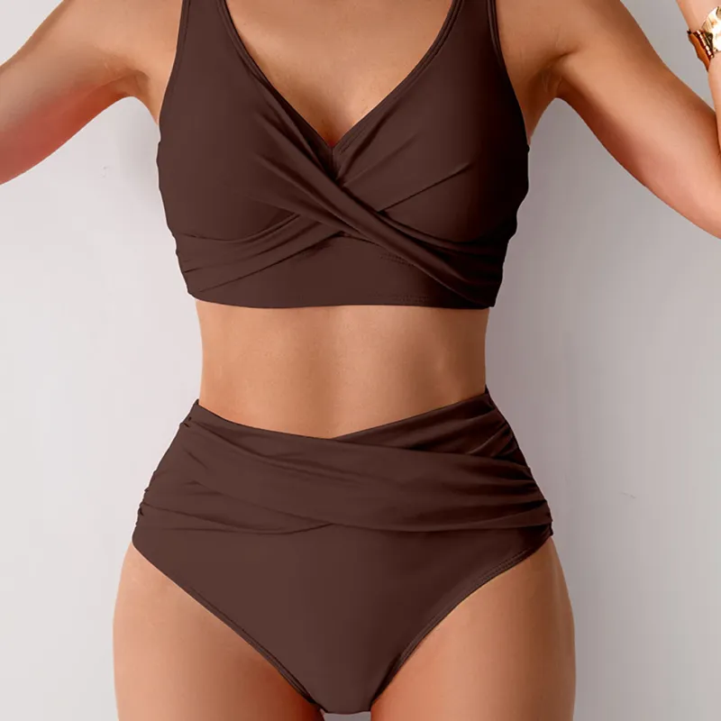 Sexy Cross High Waist Bikini Set 4