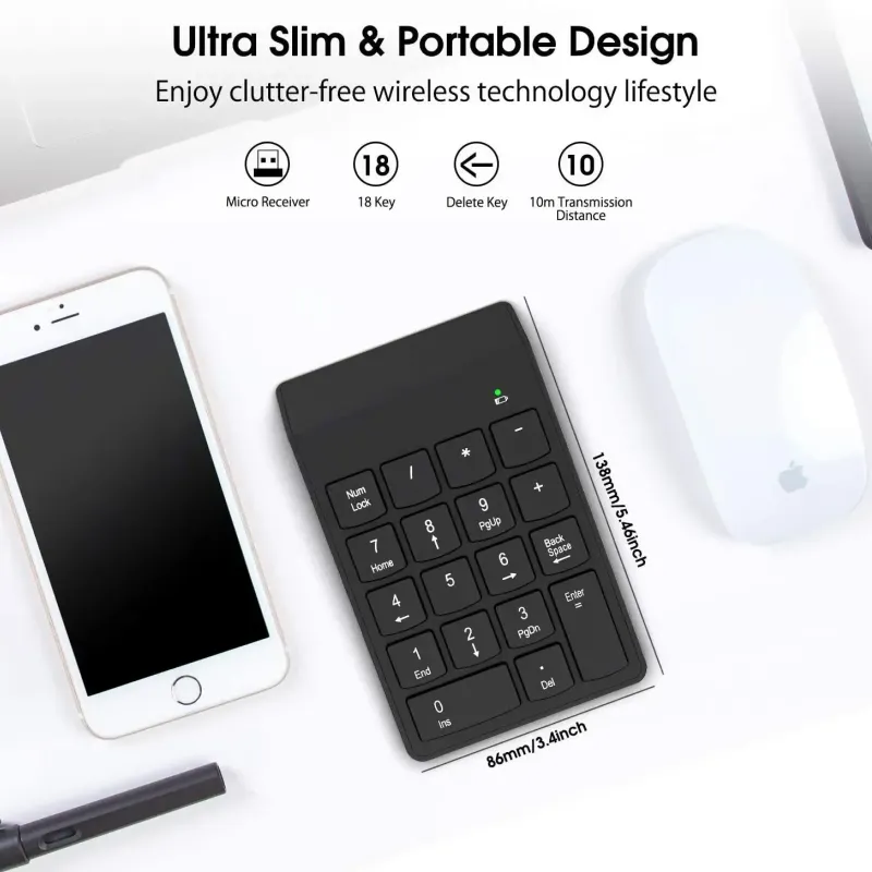 Wireless 18-Key Financial Number Pad 1