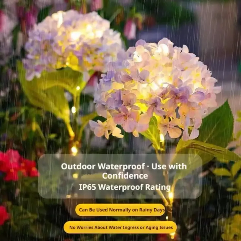 Solar Hydrangea Stake Lights 4