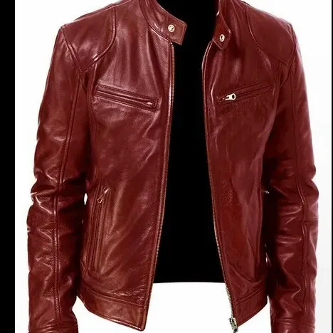 Men's PU Leather Bomber Jacket 5