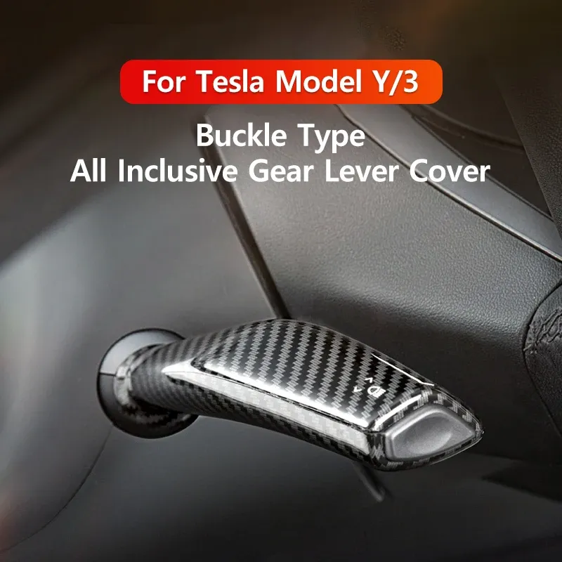 Tesla Gear Lever Cover - Carbon Fiber Style 1