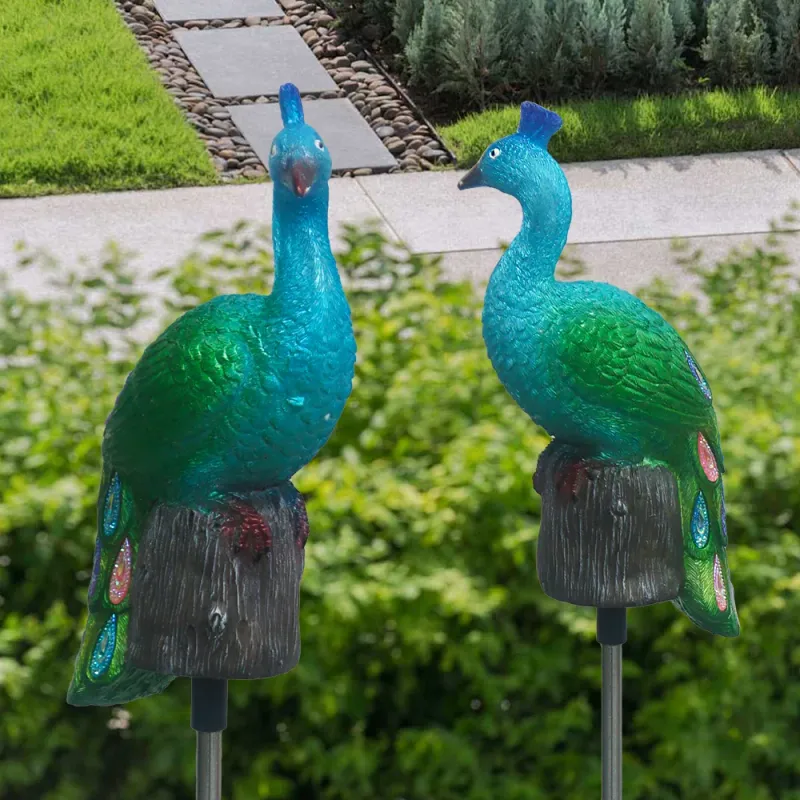 Solar Peacock Garden Stake Lights 4