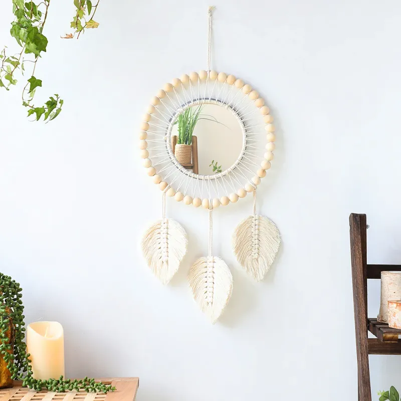 Boho Macrame Round Wall Mirror 3