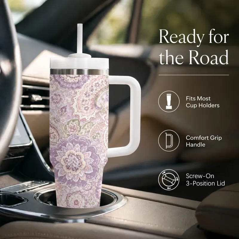 40oz Insulated Travel Mug with Straw 5