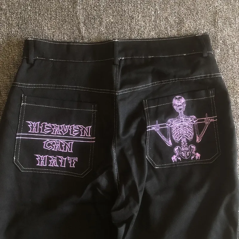 Y2K Embroidery Cargo Jeans for Men 5