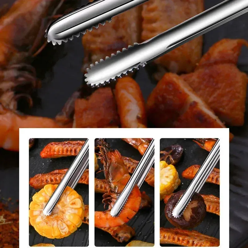 Stainless Steel BBQ Grill Tongs 4