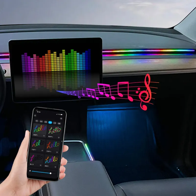 64 Color RGB Car Ambient Light Strips 3
