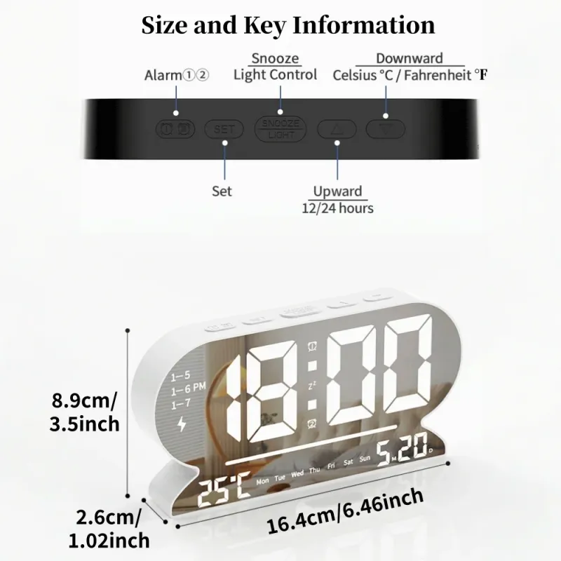 USB Digital Alarm Clock with Temp 2
