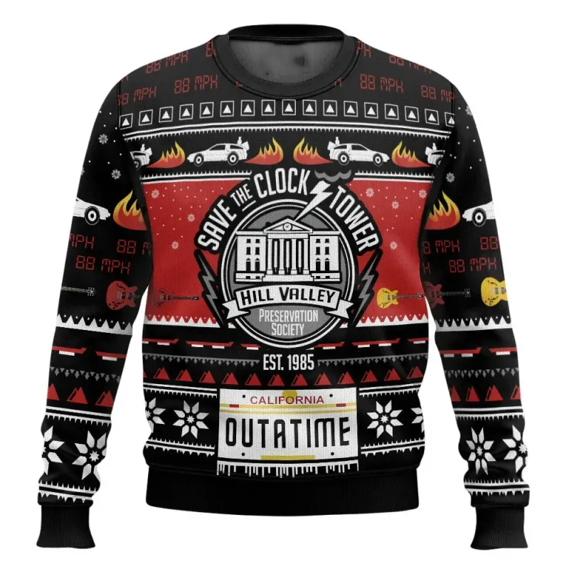 Back to the Future Christmas Sweater Pullover 3