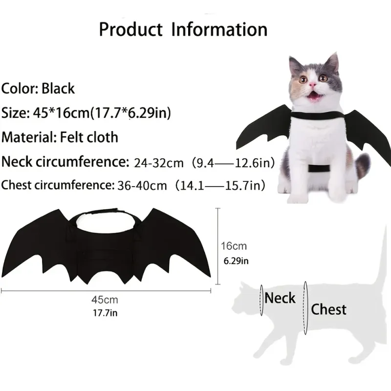 Bat Felt Wings Halloween Pet Costume 2