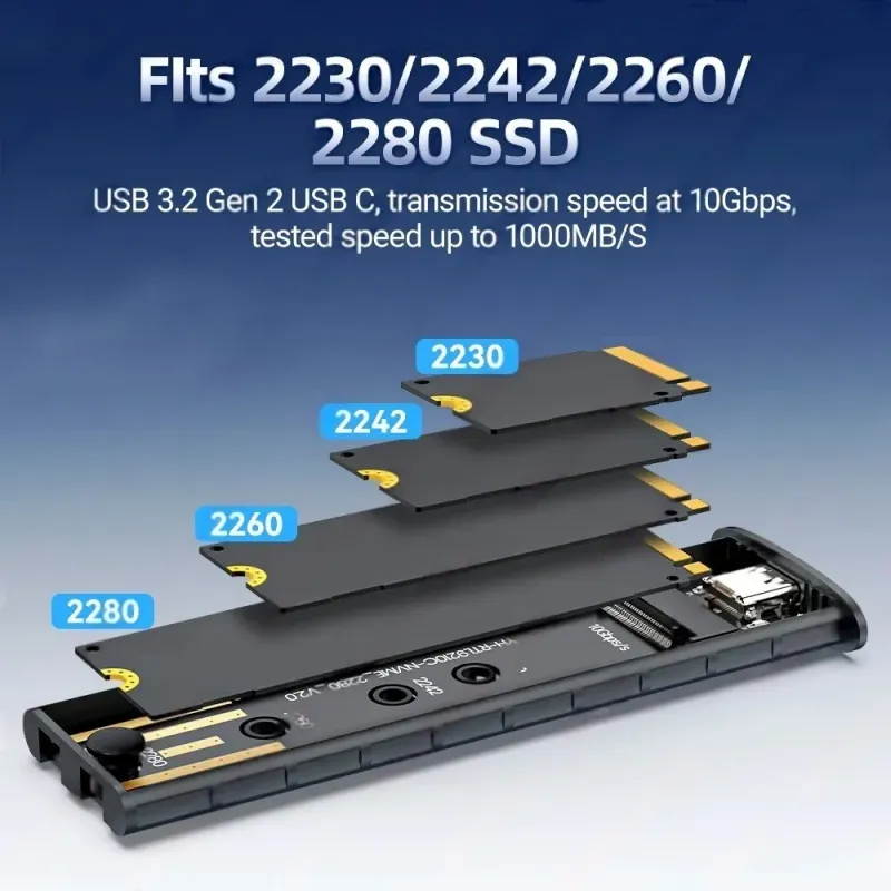 10Gbps M.2 SSD Enclosure USB-C 2