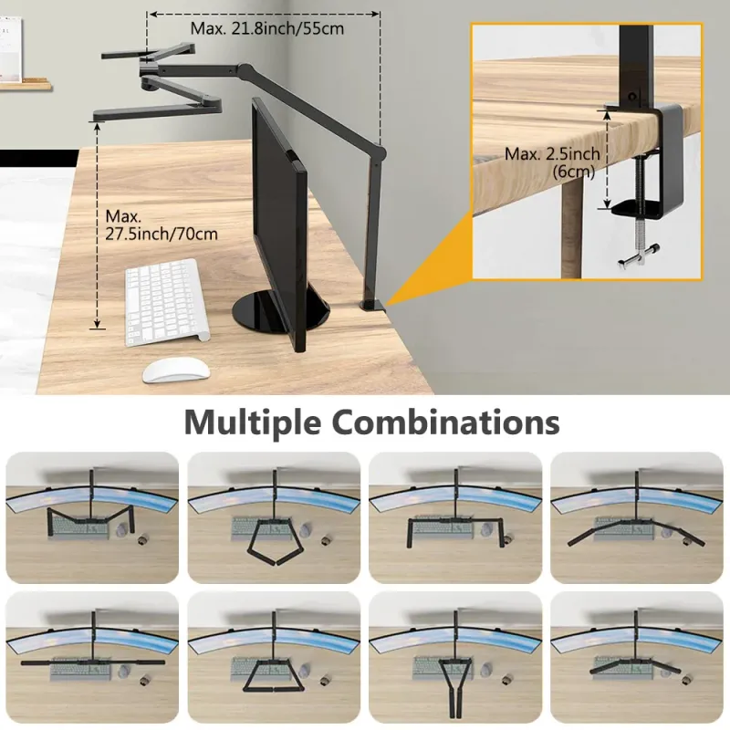 24W Double Head LED Desk Lamp with Clip 6