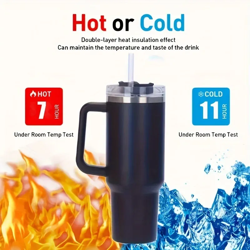40oz Insulated Tumbler with Straw Lid 2