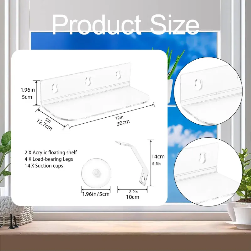 Acrylic Suction Cup Window Shelf 2