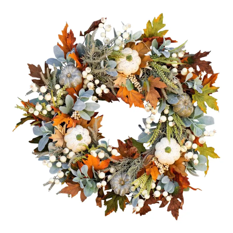 Fall Maple Pumpkin Wreath 45cm 1