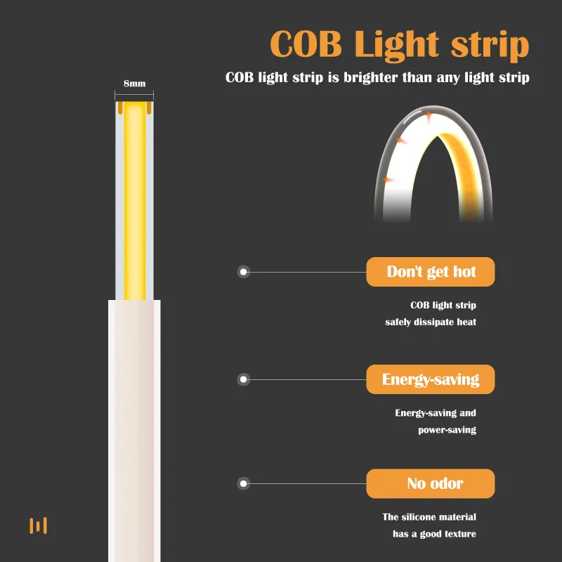 LED COB Neon Strip Light Kit 220V 5