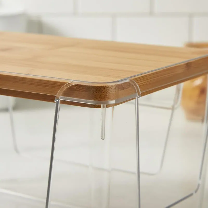 Wood Lid Clear Storage Box 6