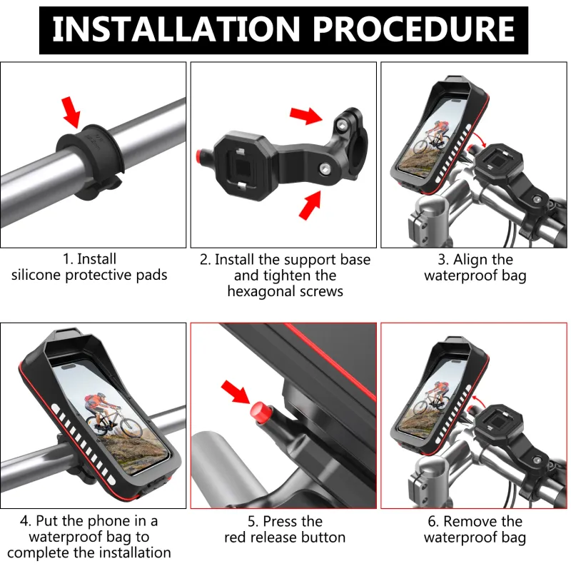 Waterproof Bike & Motorcycle Phone Mount Bag 6