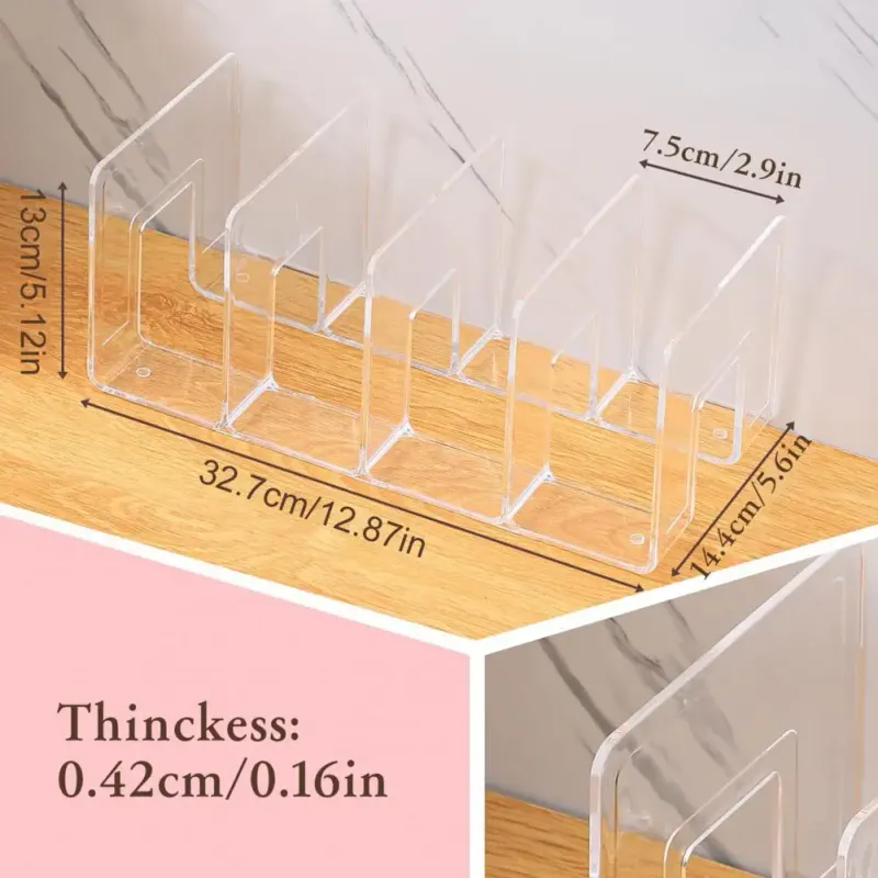Clear Purse Organizer 4-Section Shelf Divider 6