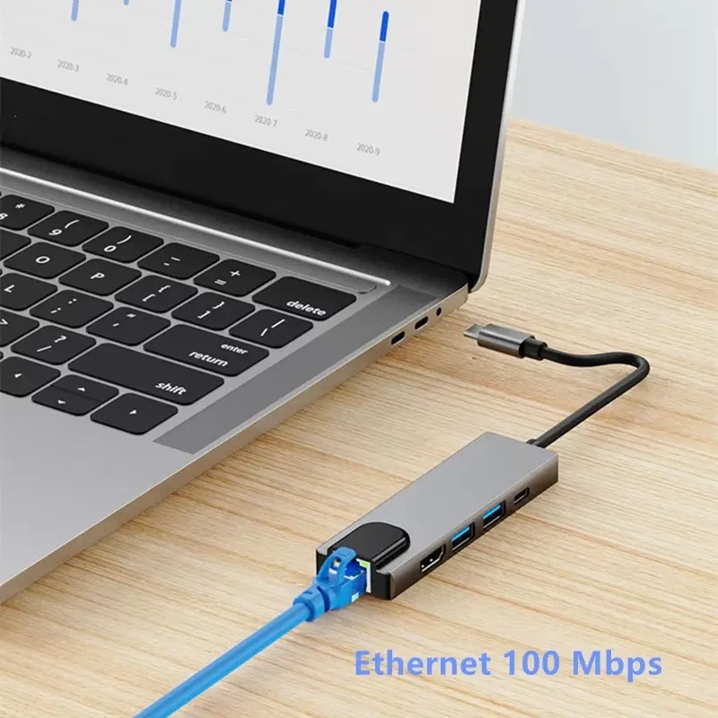 5-in-1 USB C Hub with 4K HDMI & Ethernet 6