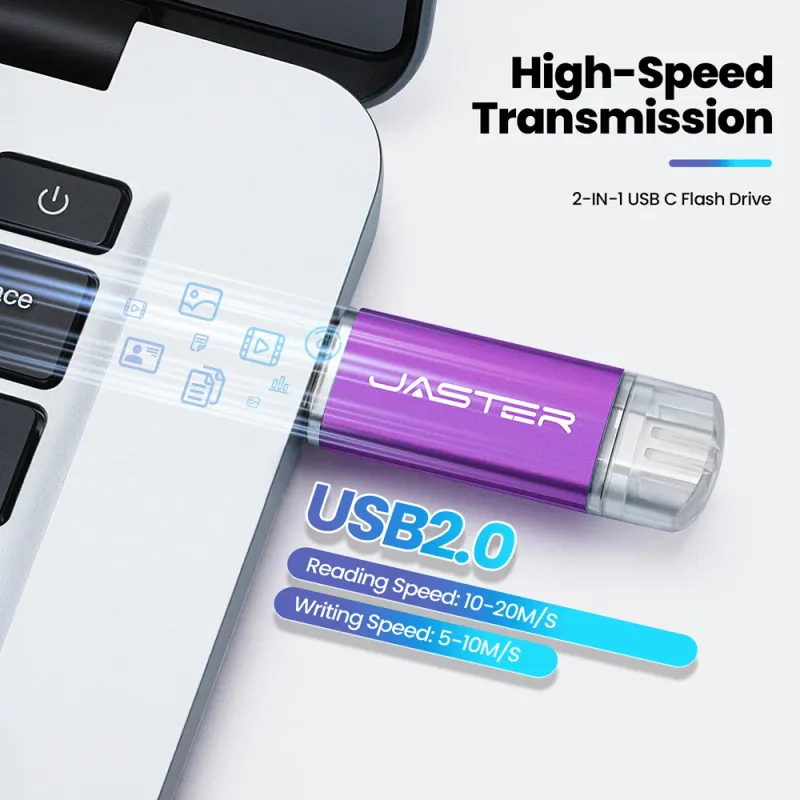 2-in-1 Type C USB Flash Drive Metal 4
