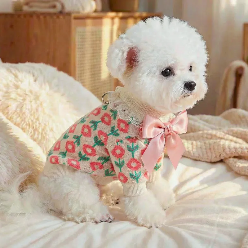 Pink Tulip Knit Pet Sweater 4