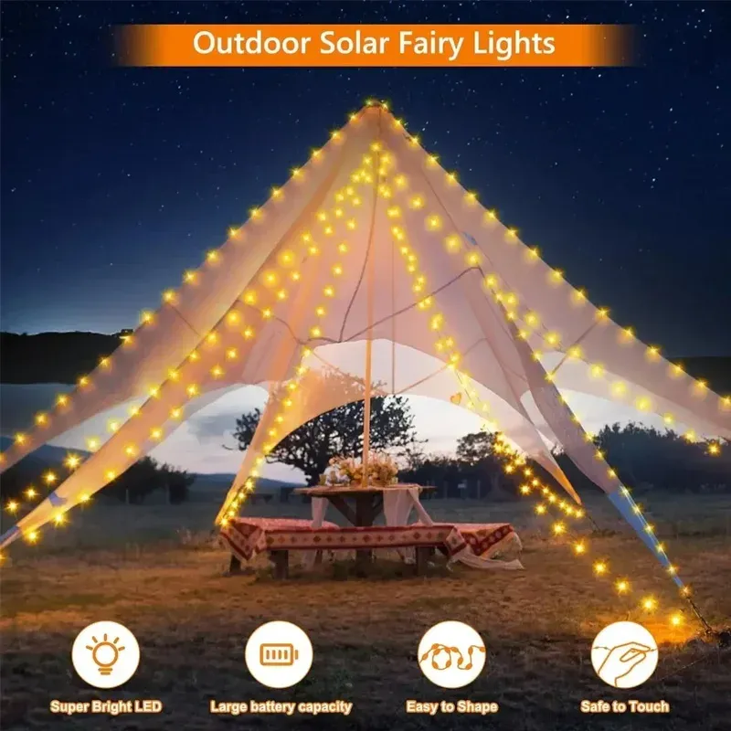 Сонячні LED-казкові вогники для зовнішнього використання 4