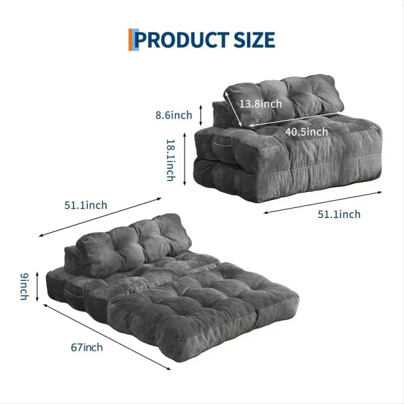 Convertible Sleeper Chair with Pillow 2