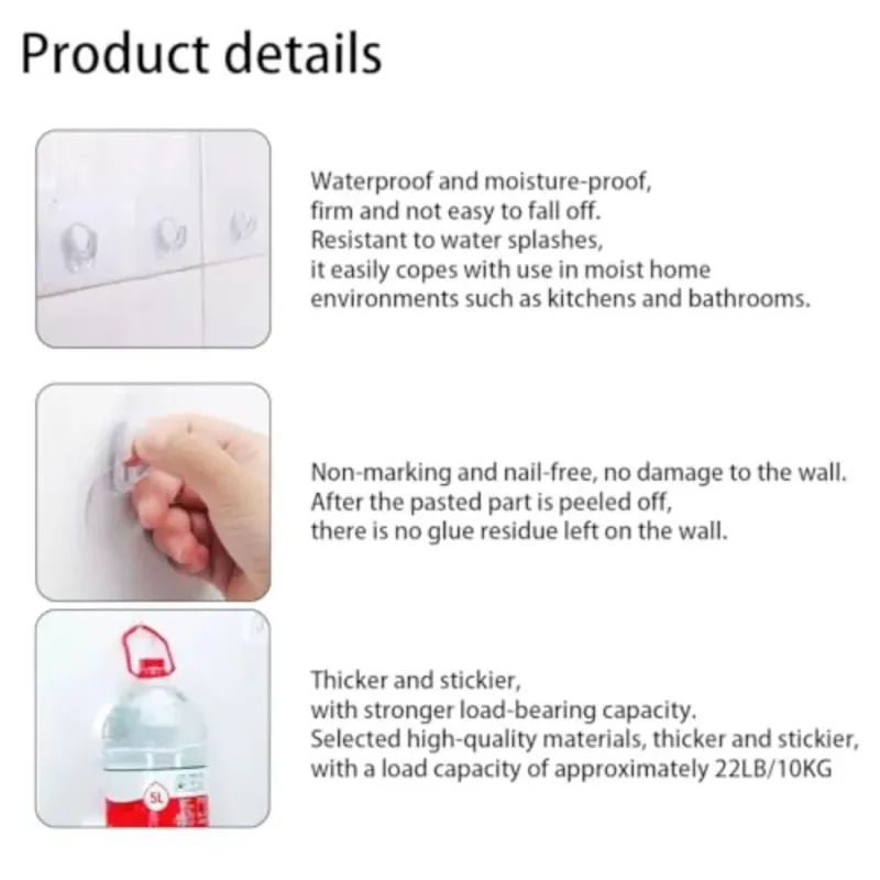 Waterproof Adhesive Wall Hooks 3