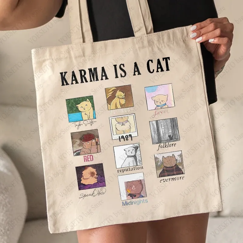 Karma Is A Cat Tote Bag 5