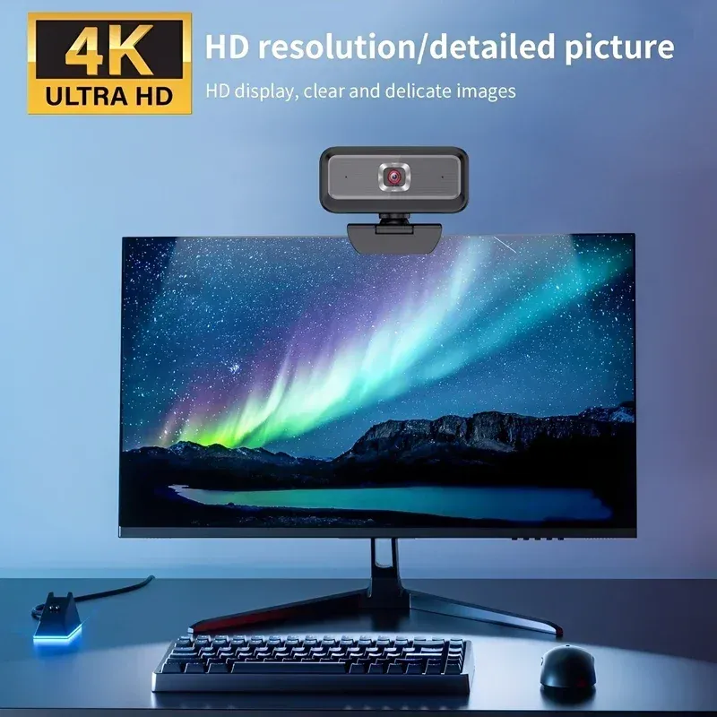 2K-4K HD Webcam with Fill Light 3