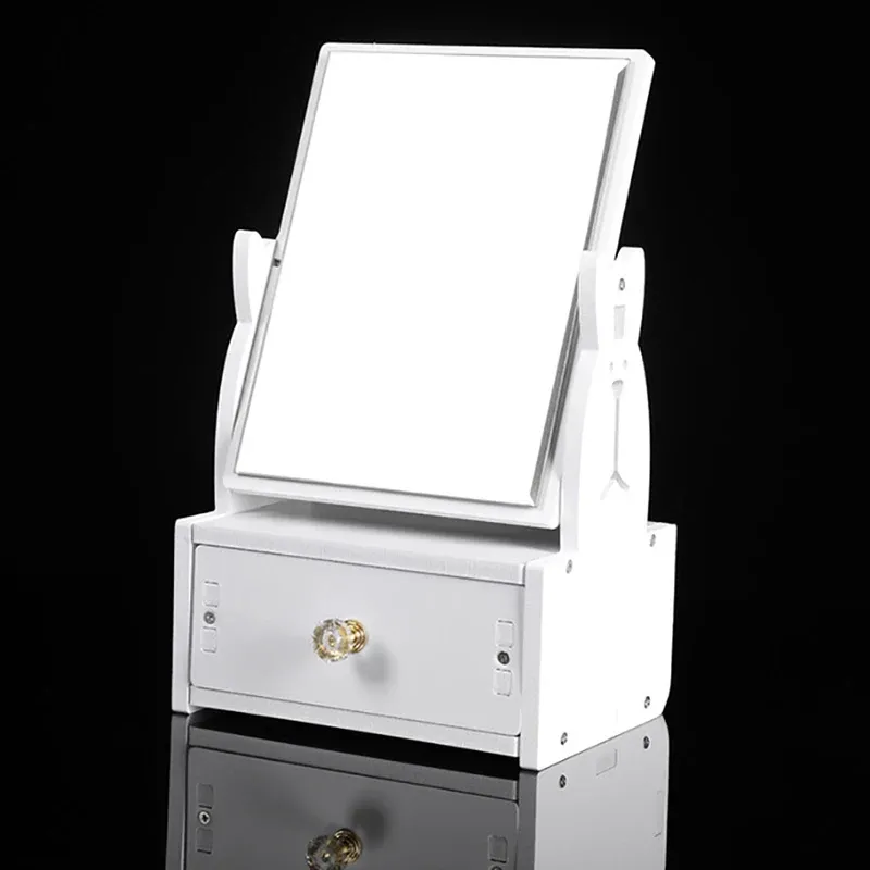 Rabbit Rotating Makeup Mirror with Drawer 2