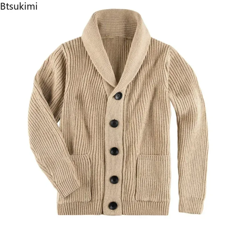 Men's Shawl Collar Cotton Cardigan Sweater 4
