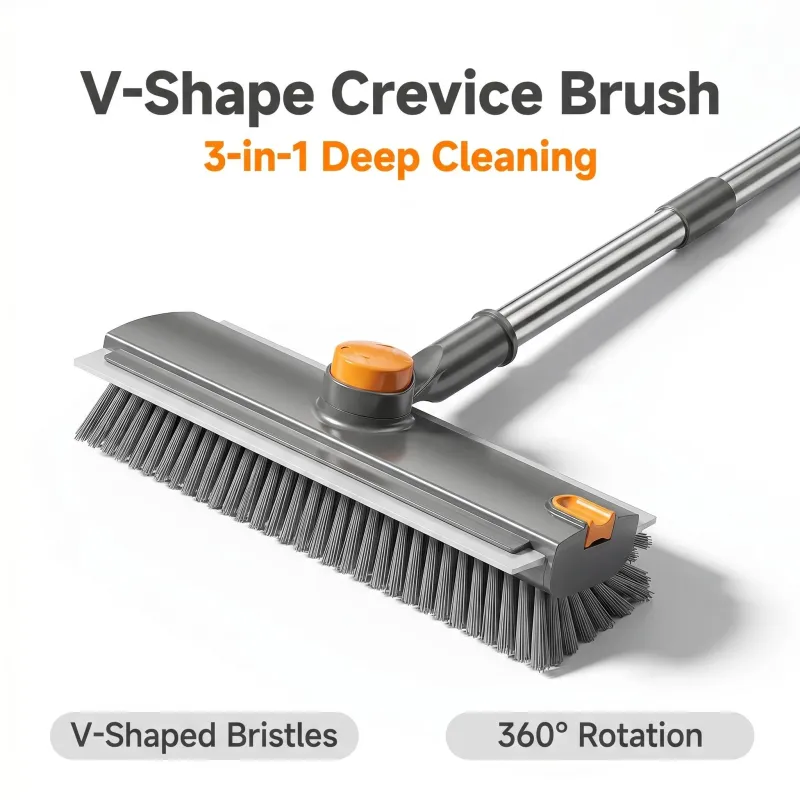 360° Rotating Floor Scrub Brush with Squeegee 1