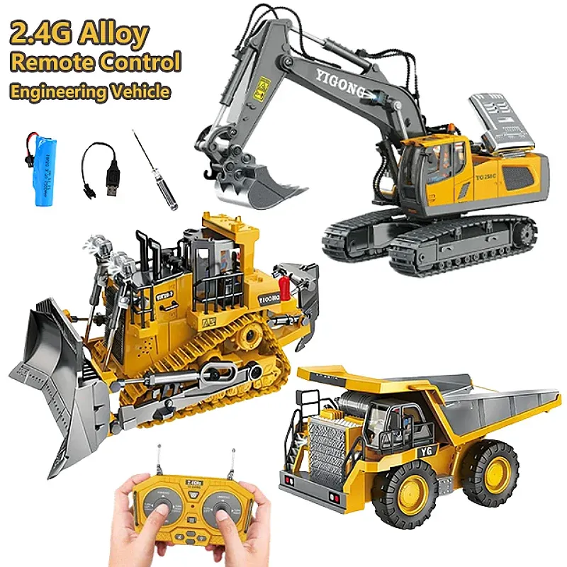 2.4Ghz RC Excavator Bulldozer Toy 1