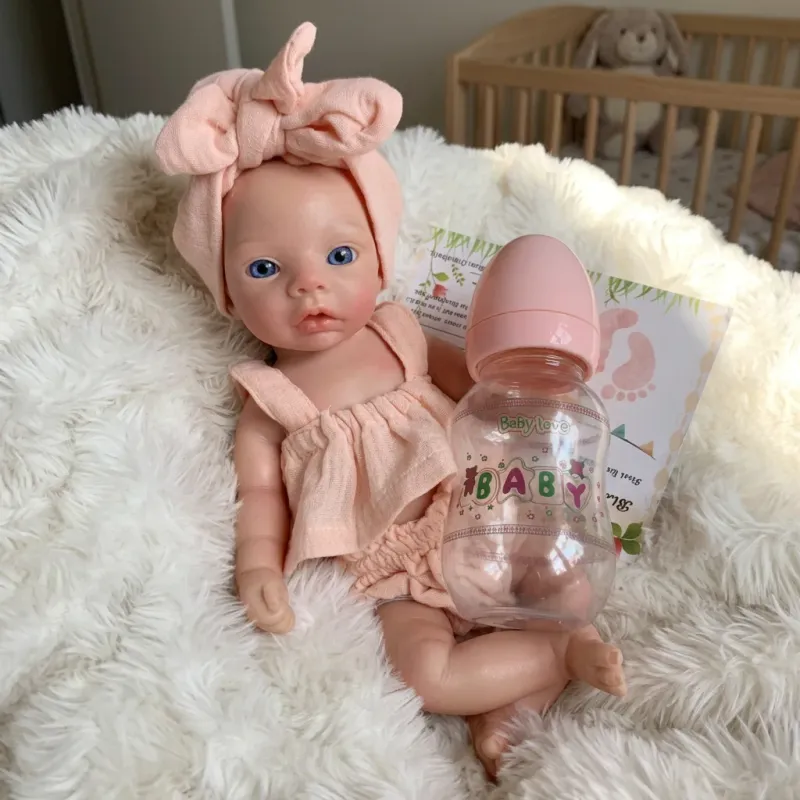 10" Meadow Silicone Reborn Doll Pink Outfit 4