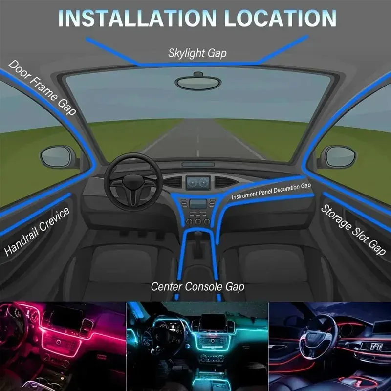 Car RGB Ambient LED Light Strip 3