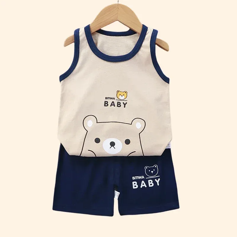 Kids Summer Cotton Vest Suit Set 2