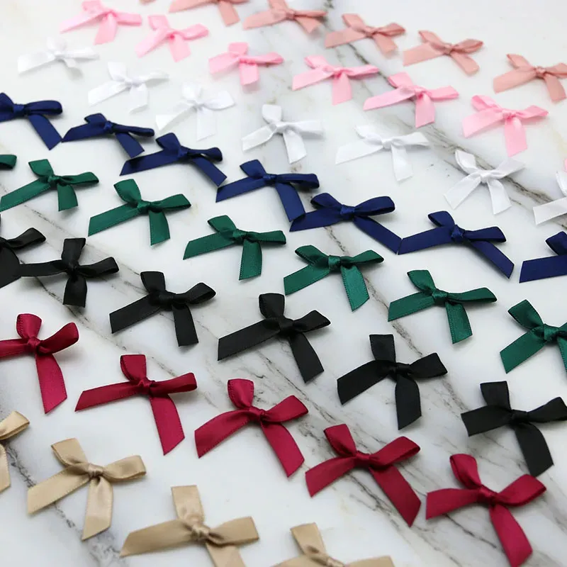 50 Pcs Pink Ribbon Bows for DIY Crafts 2