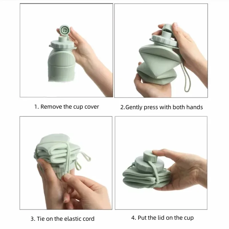 600ml Silicone Folding Water Bottle 5