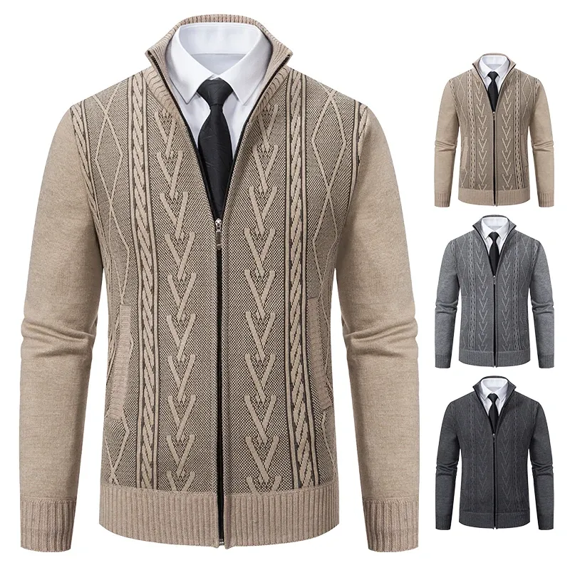 Cashmere Knitted Sweater Coat for Men 4