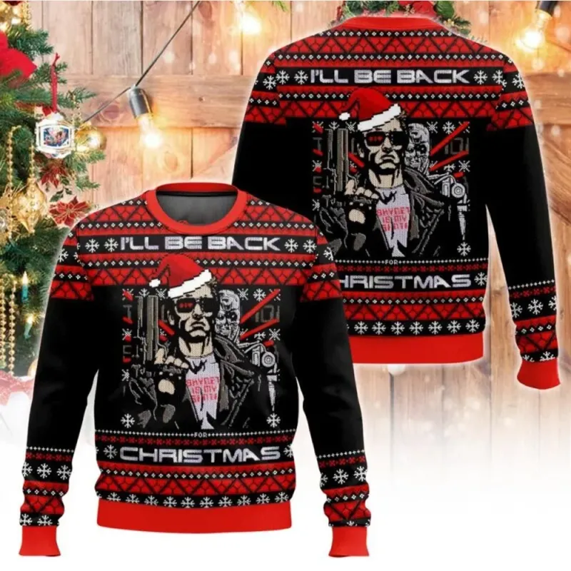 Terminator Ugly Xmas Sweater 3D Print 1
