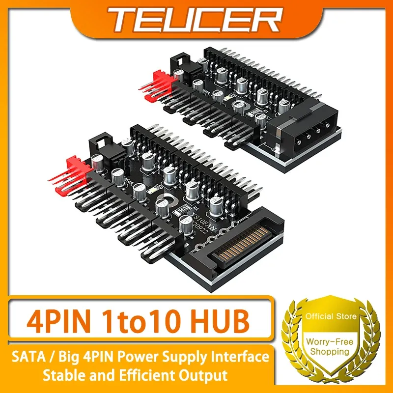 TEUCER 10-Port PWM Fan Hub Splitter 1