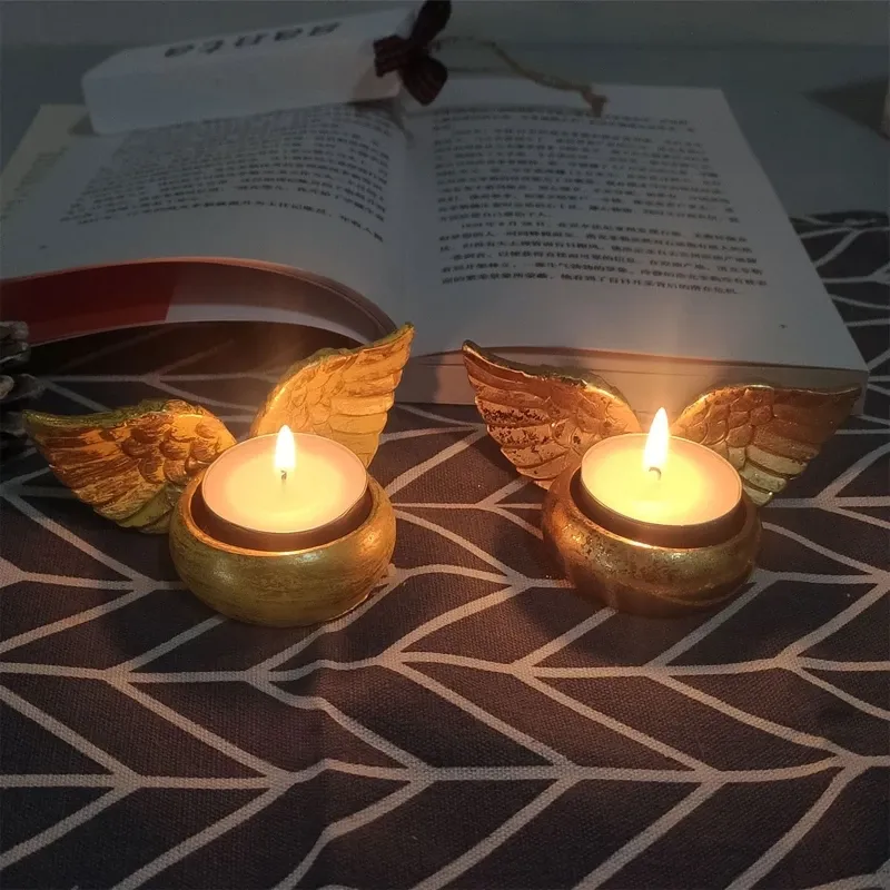 Angel Wings Resin Candlestick Holder 3