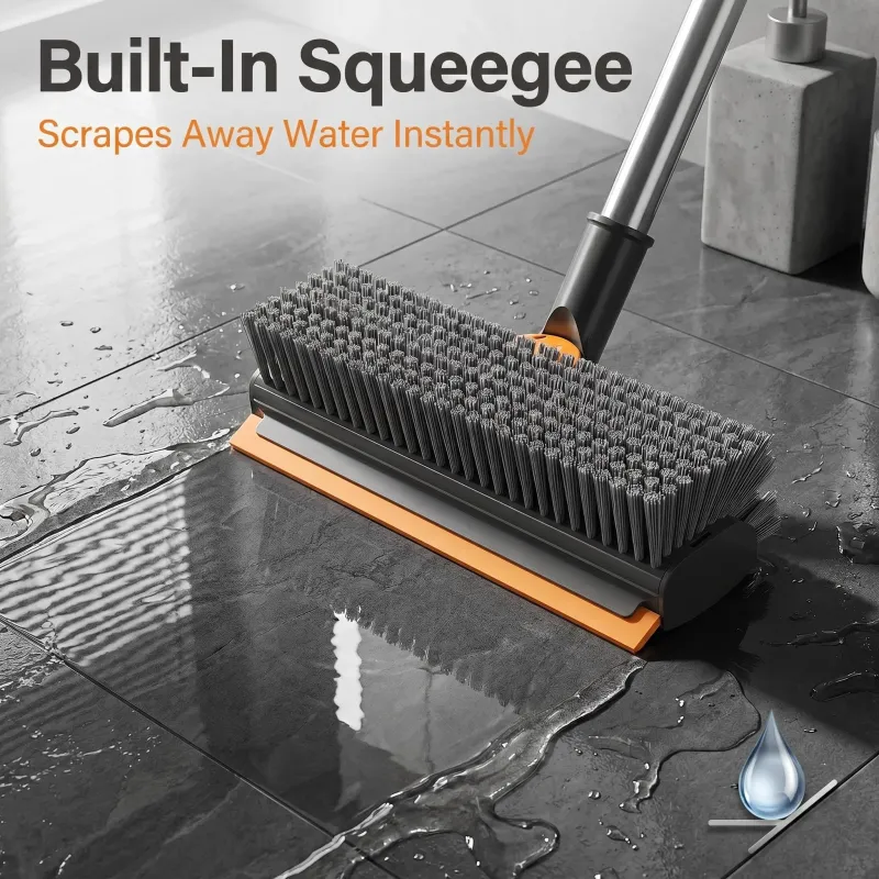 360° Rotating Floor Scrub Brush with Squeegee 5