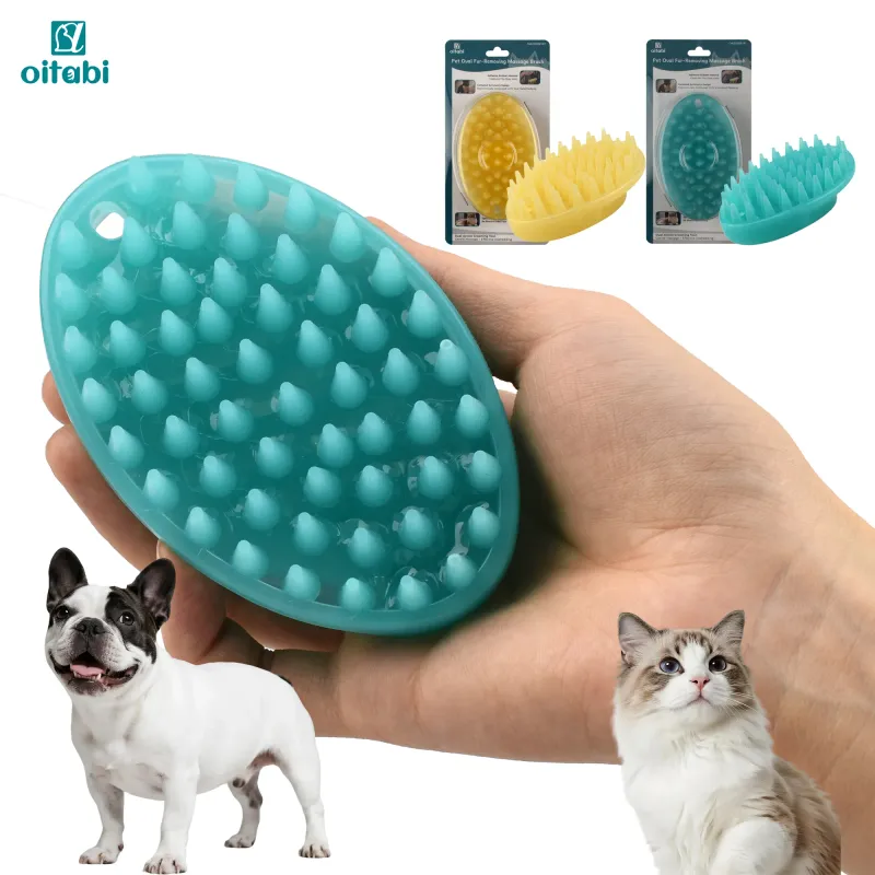 Soft Rubber Pet Grooming Brush 1